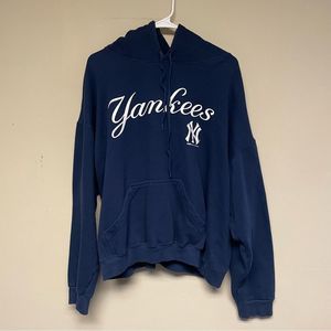 Stitches New York Yankees Blue Pullover Hooded Sweatshirt Size XL